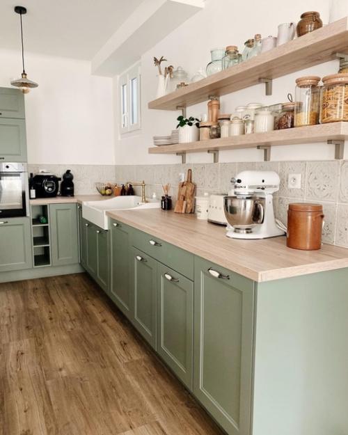 Серо-зеленая кухня: после и до ремонта. 04 Серо-зеленая кухня: после и до ремонта. 04