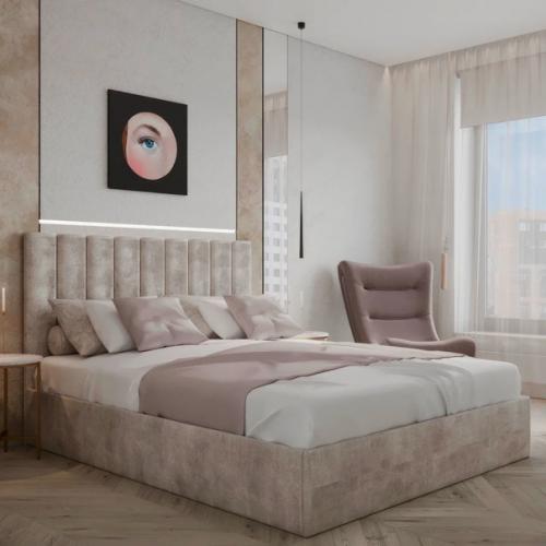 Светлая спальня в современном стиле для девушки из Санкт-петербурга. 02