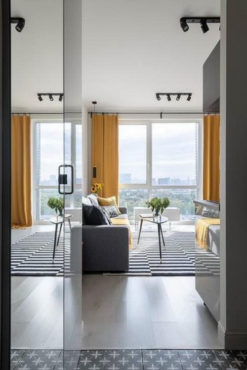 Яркий нестандартный интерьер квартиры - студии, площадью: 25 кв. 06