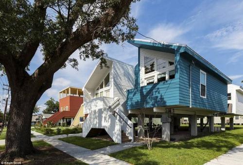 Брэд питт построил 109 домов для жителей нового Орлеана, пострадавших от урагана Катрина. 01