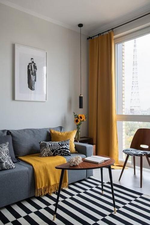 Яркий нестандартный интерьер квартиры - студии, площадью: 25 кв. 01