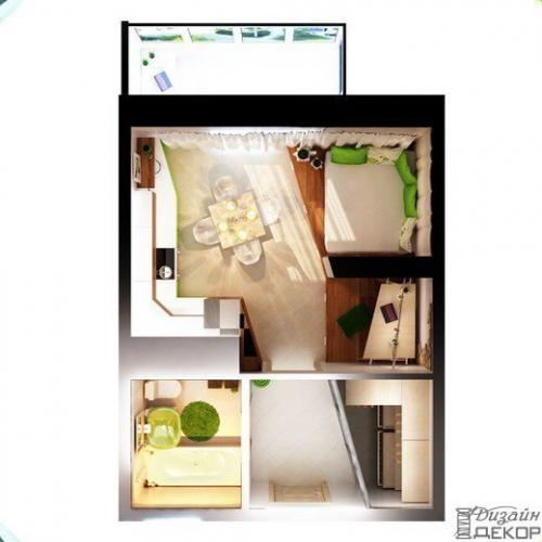 Дизайн интерьера маленькой квартиры. 08