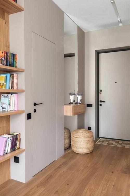 Функциональная однушка: кухня - ниша вместо гардеробной, гостиная и спальня. 08