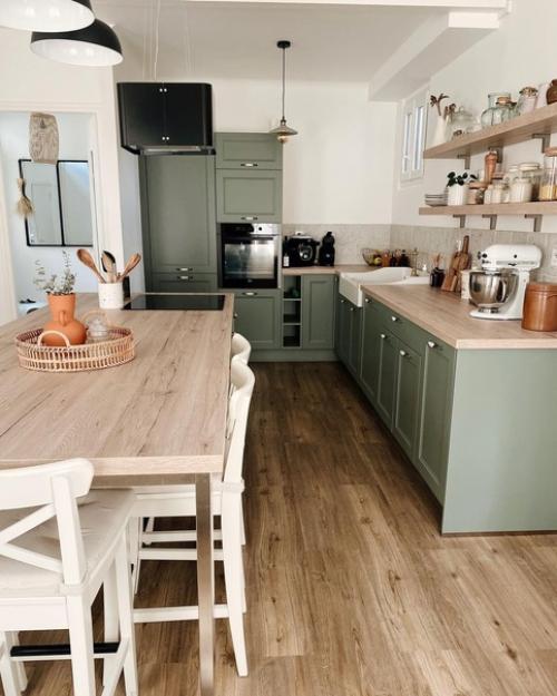 Серо-зеленая кухня: после и до ремонта. 01 Серо-зеленая кухня: после и до ремонта. 01