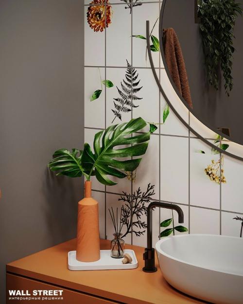 Согласитесь, оформление обоями жилых комнат - это одно, а ванной комнаты - совсем другое. 04