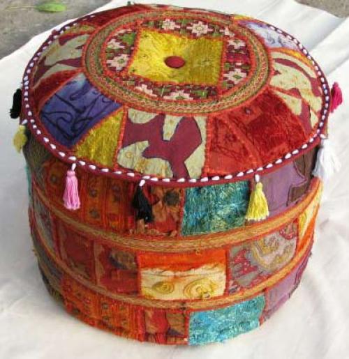 Интерьер, рукоделие.  Пуфик своими руками. 06