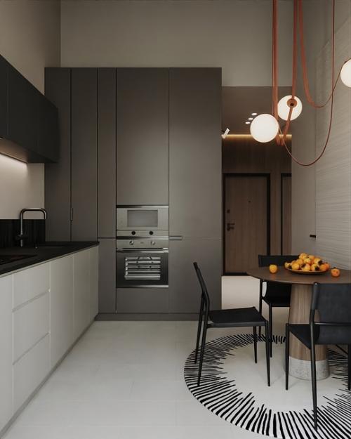 Прихожая и кухня с панорамным балконом в проекте. 03