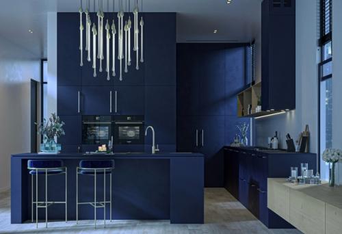 Дневная и ночная визуализация кухни - гостиной. 01