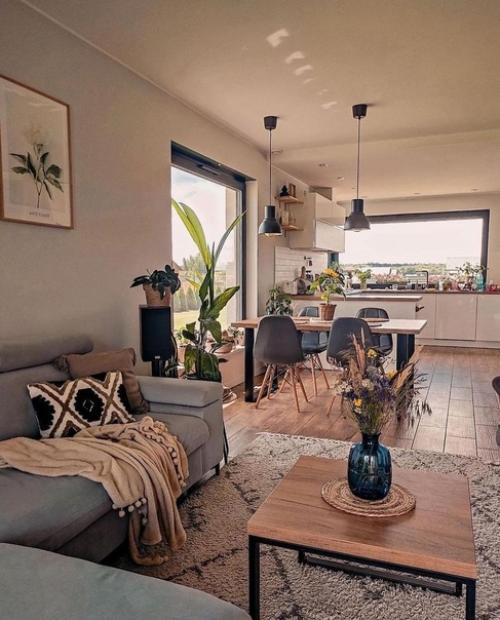 Современный европейский скандинавский интерьер загородного дома. 02