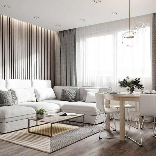 Интерьер квартиры, оформленный в современных трендах и цветах. 03