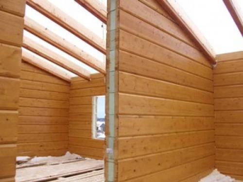 Термобрус - клееный брус с пенополистиролом. 03