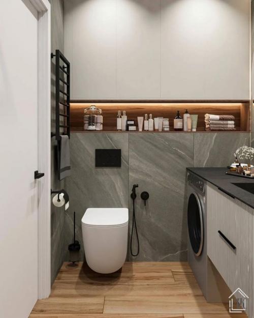 Дерево все чаще дизайнерами в интерьерах ванных комнат используется. 01