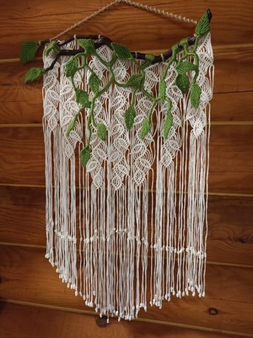 Панно макраме листья. 03