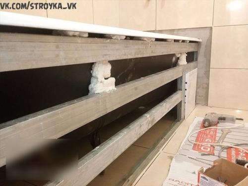 Процесс монтажа экрана под ванну. 03