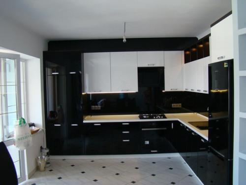 Кухня в черном цвете. 06