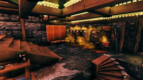 Горное шале, часть 5, интерьер - лестница и подвал. 06