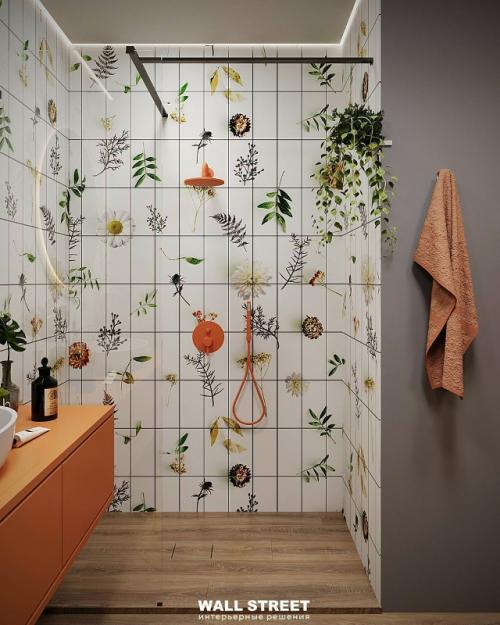 Согласитесь, оформление обоями жилых комнат - это одно, а ванной комнаты - совсем другое. 02