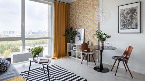 Яркий нестандартный интерьер квартиры - студии, площадью: 25 кв. 05