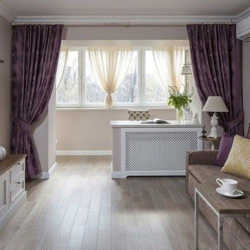 Отличная гостиная объединенная с балконом! 01