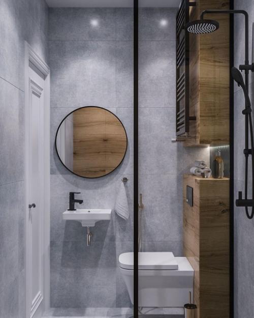 Какой маленький и стильный санузел получился. 02