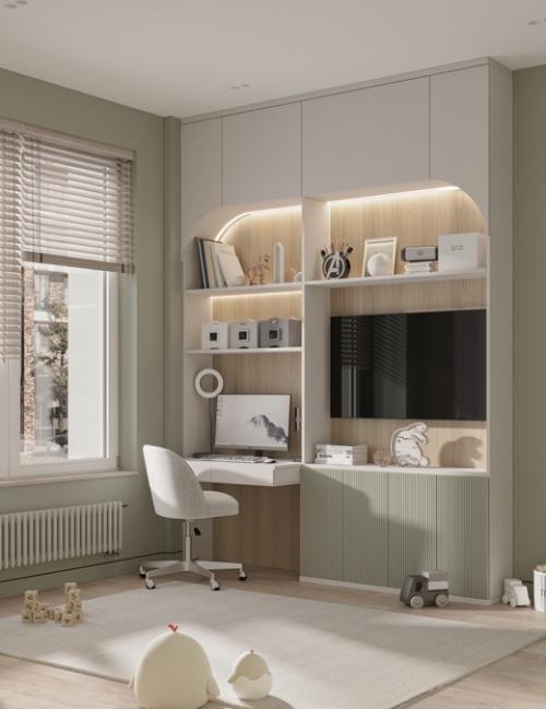 Цвет зелёного чая, пожалуй, самый универсальный для детской комнаты, конечно, после бежевого. 06