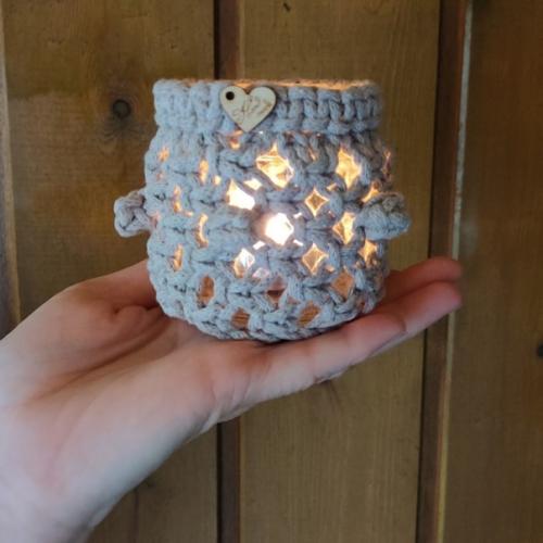 Подсвечник в. Технике плетения макраме, ручная работа, авторский дизайн. 04