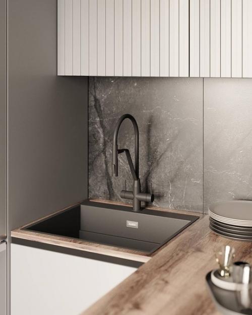 Эта квартира в сером монохроме с изысканностью и утонченностью оформлена. 06