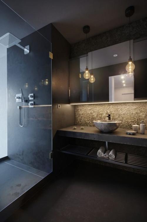 Интерьер в темных тонах - стильно и комфортно. 09