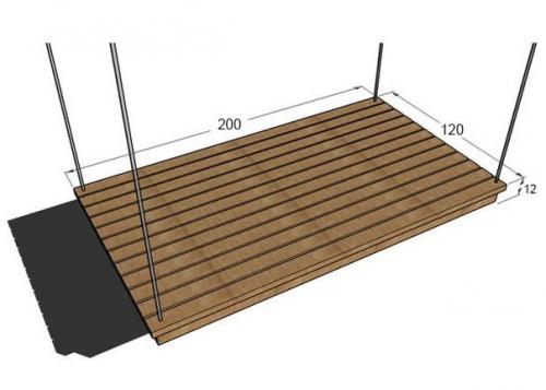 Кровать - качели для дачи: отдых между небом и землей. 01