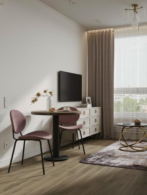 Проект 1-комнатной квартиры 33 м 2 в ЖК лучи в Москве. 06