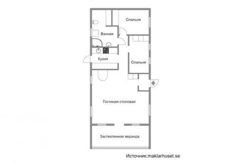 Небольшой загородный домик в традиционном для швеции красном цвете. 09