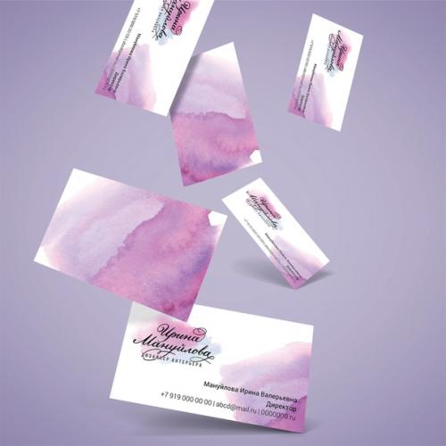 Логотип и фирменный стиль для дизайнера интерьера Ирины мануйловой. 06