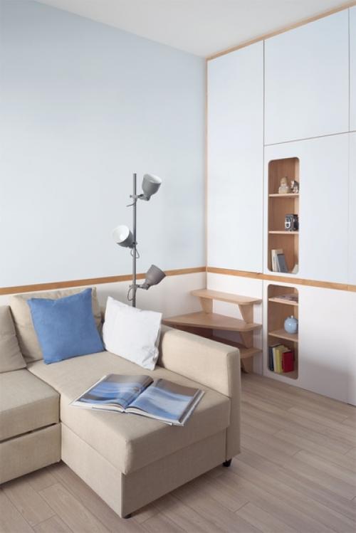 Квартира площадью 35 м с многофункциональной стеной. 06 Квартира площадью 35 м с многофункциональной стеной. 06