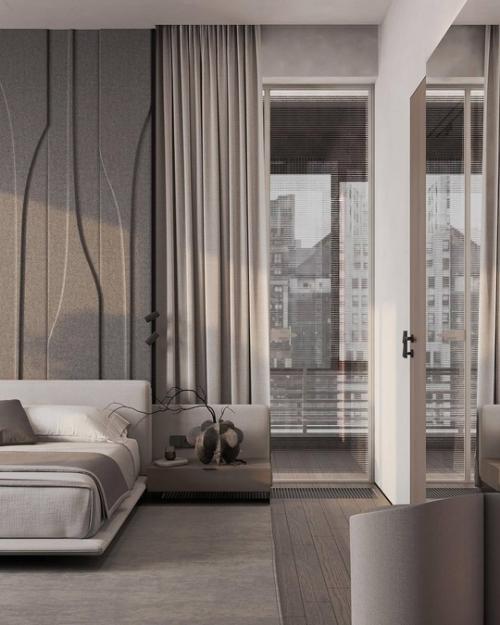 Интерьер спальни в проекте ЖК Крестовский de Lux. 06