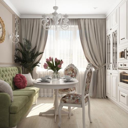 Нежная, воздушная кухня в классике. 05