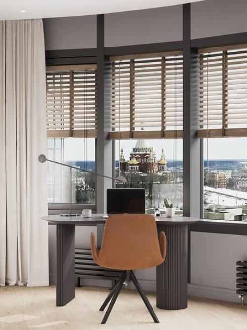 Спальная республика.  Самое подходящее название дизайн - проекта спальни, которая объединила в себе зону отдыха, зону хранения и рабочую зону. 06