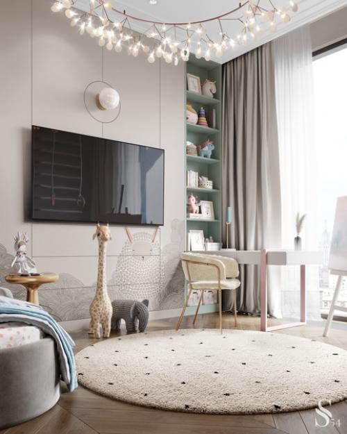Интерьер детской спальни для девочки от Studia 54. 02