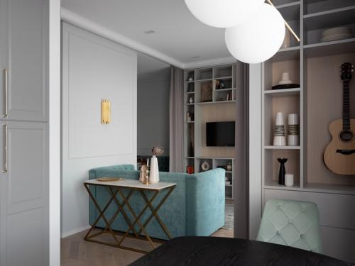 Интерьер однокомнатной квартиры площадью 35 кв. 02