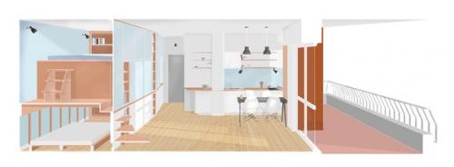 Квартира площадью 35 м с многофункциональной стеной. 08 Квартира площадью 35 м с многофункциональной стеной. 08