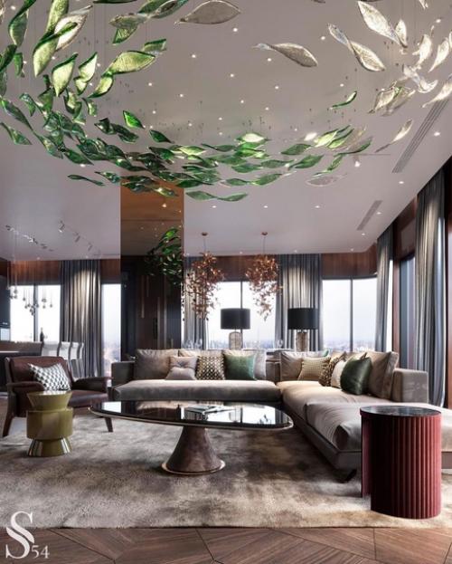 Гостиные с роскошными люстрами от Studia 54. 02