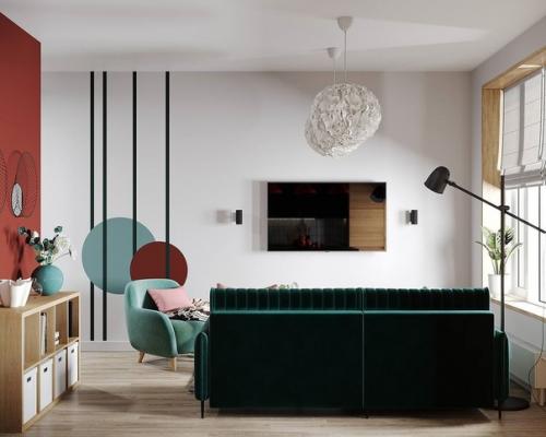 Яркий интерьер квартиры под сдачу. 03