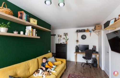 Современный скандинавский стиль в интерьере кухни, объединенной с гостиной. 09