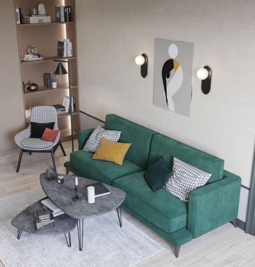 Очень стильная гостинная, в которой будет точно не стыдно принимать гостей! 02