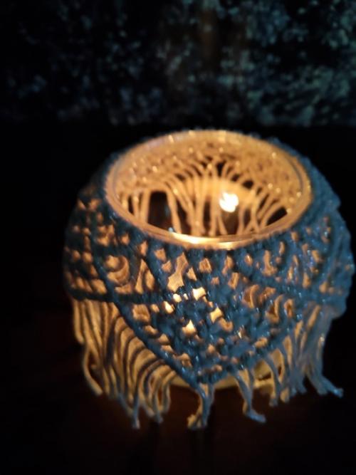 Подсвечник в. Технике плетения макраме, ручная работа, авторский дизайн. 02