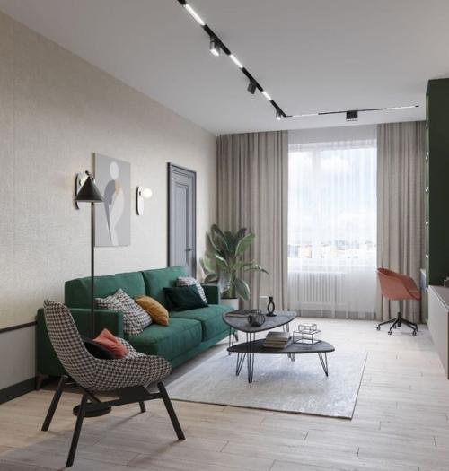 Очень стильная гостинная, в которой будет точно не стыдно принимать гостей! 01