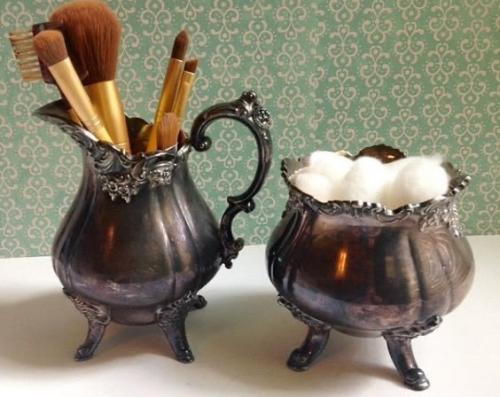 Винтажные вещицы для красивого хранения в ванной комнате. 04