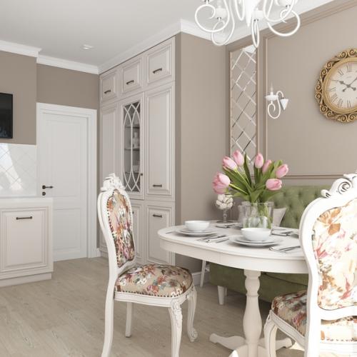 Нежная, воздушная кухня в классике. 02