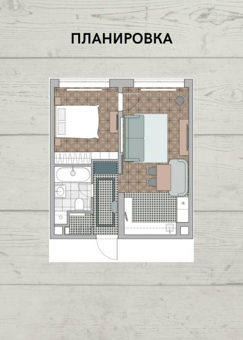 Квартира молодой бабушки: уютный интерьер 44 кв. 09