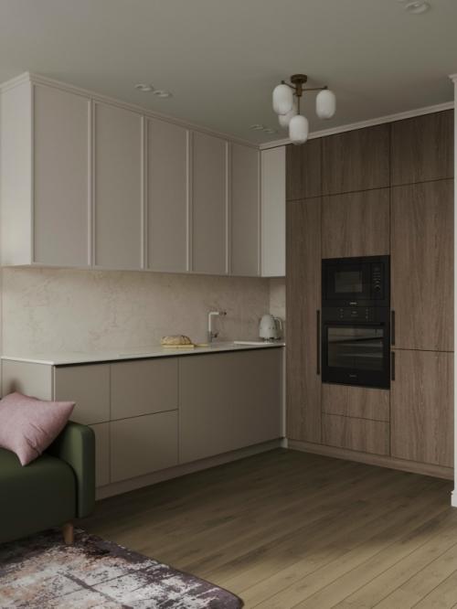 Проект 1-комнатной квартиры 33 м 2 в ЖК лучи в Москве. 03