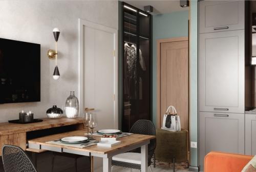 Уютный лофт в интерьере небольшой квартиры - студии площадью всего 30 кв. 01